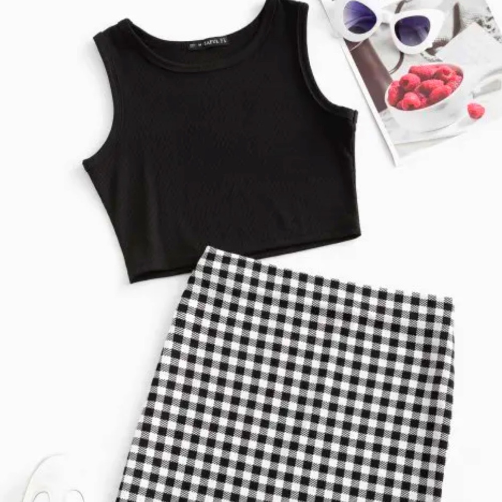 Two Piece Top and Skirt Set